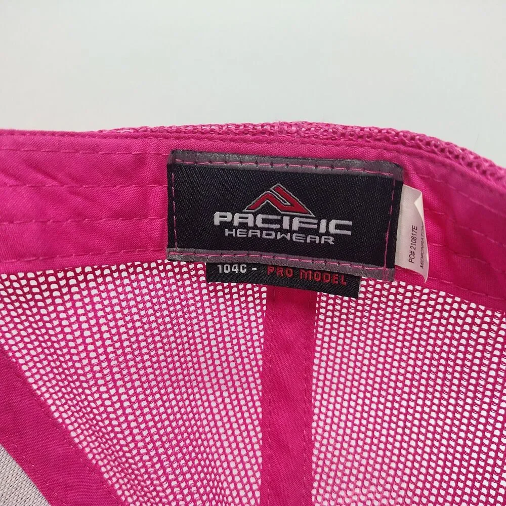 Pacific Headwear Pro Model 104c Pink Black Rumble By The River Mesh Snapback Hat
